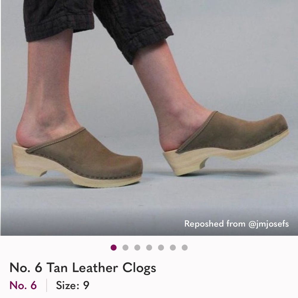 No. 6 Olive-Tan Leather Slip-On Clogs